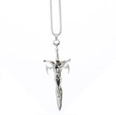 Skeleton on Sword Chain Necklace