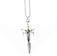 Skeleton on Sword Chain Necklace