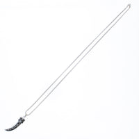 Engraved Black & Silver Dagger Chain Necklace