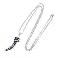 Engraved Black & Silver Dagger Chain Necklace
