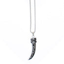 Engraved Black & Silver Dagger Chain Necklace