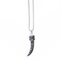 Engraved Black & Silver Dagger Chain Necklace