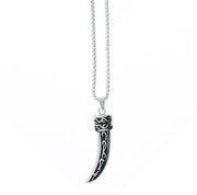 Engraved Black & Silver Dagger Chain Necklace