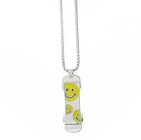 Smiley Face Skateboard Chain Necklace