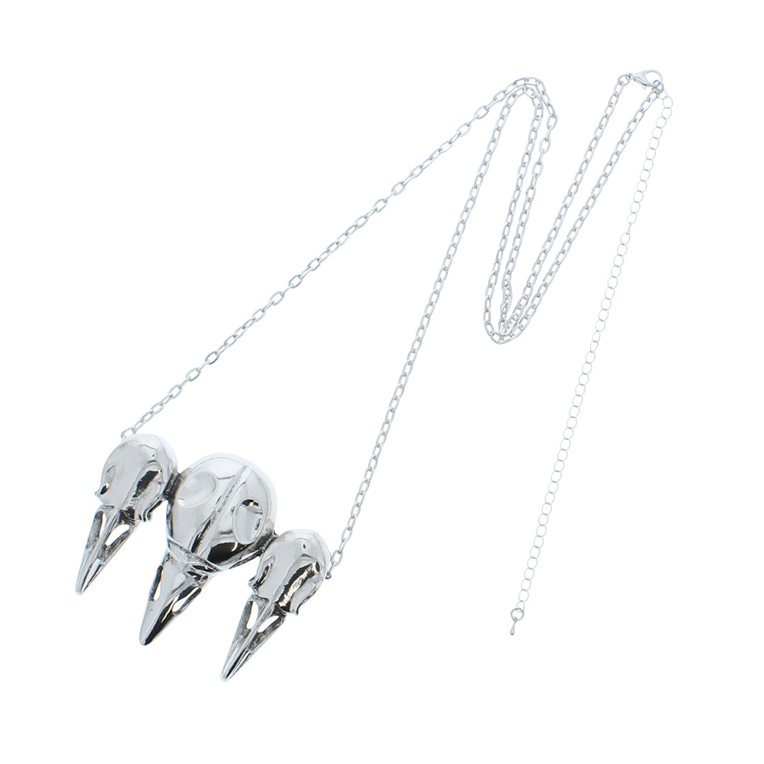 Metal 3D Triple Raven Skull Chain
