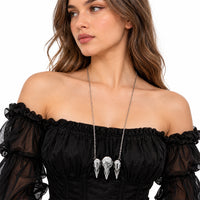 Metal 3D Triple Raven Skull Chain