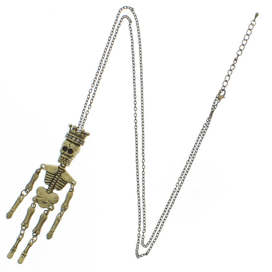 Antique Gold Crazy King Skeleton Chain Necklace