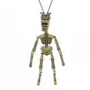 Antique Gold Crazy King Skeleton Chain Necklace