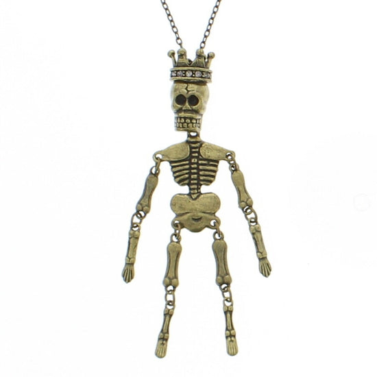 Antique Gold Crazy King Skeleton Chain Necklace