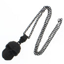 Black Matte Finish Engraved Skull Pendant Necklace