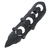 Scaled Black Full Finger Knuckle Ring