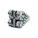 Mini Skulls & Cross Ring with Snake Skin Effect