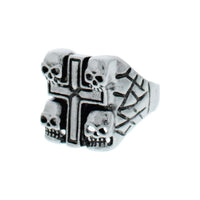 Mini Skulls & Cross Ring with Snake Skin Effect
