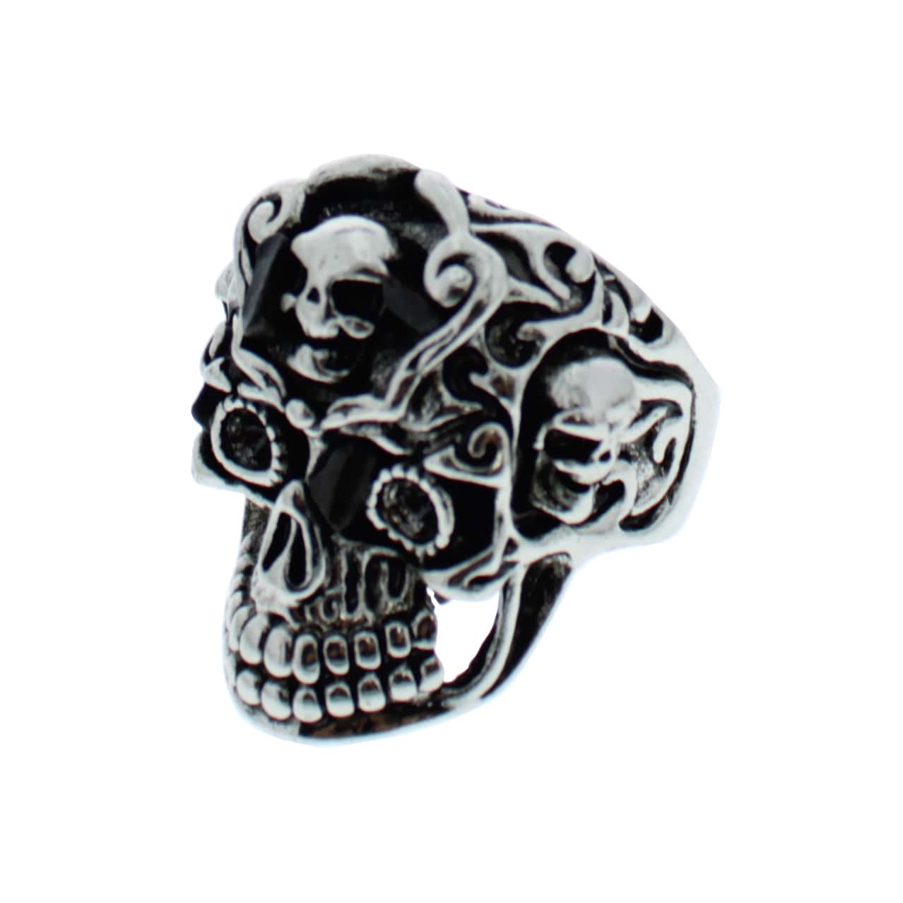 Sugar Skull Ring with Mini Skulls