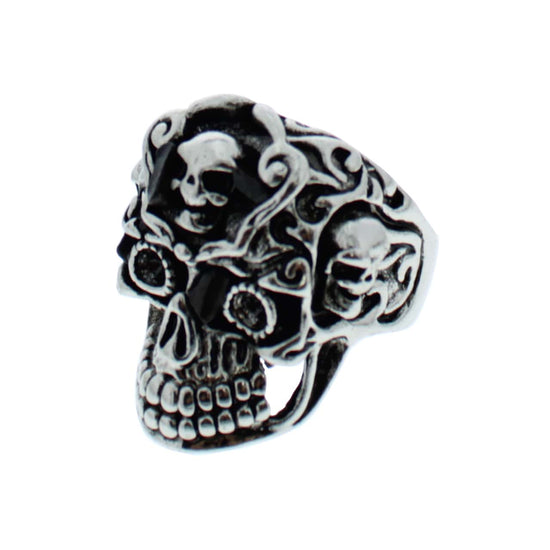 Sugar Skull Ring with Mini Skulls