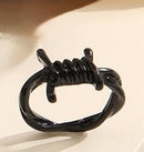 Black Barbed Wire Ring