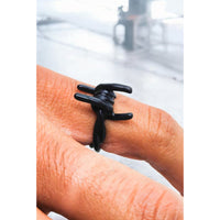 Black Barbed Wire Ring