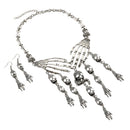 Silver Diamante Skeleton Choker & Earrings Set