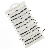 Card of 12 Assorted Yin Yang Beaded Bracelets