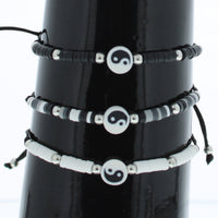 Card of 12 Assorted Yin Yang Beaded Bracelets