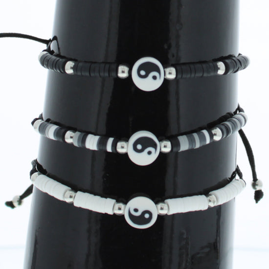 Card of 12 Assorted Yin Yang Beaded Bracelets