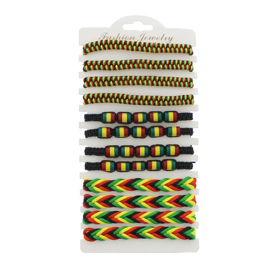 Assorted Rasta Braided Bracelets
