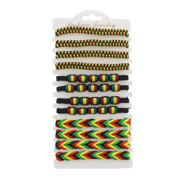 Assorted Rasta Braided Bracelets