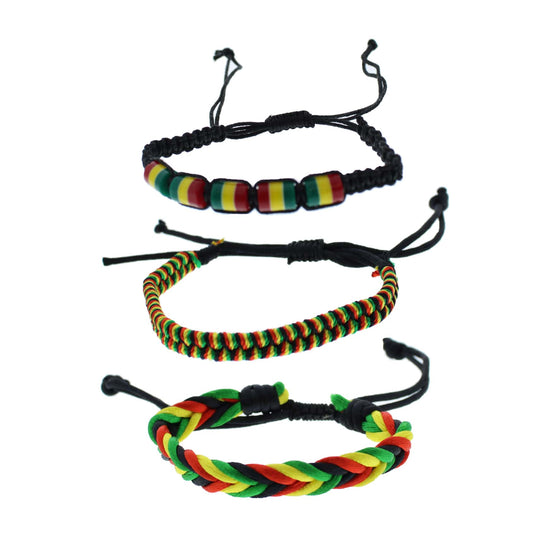 Assorted Rasta Braided Bracelets