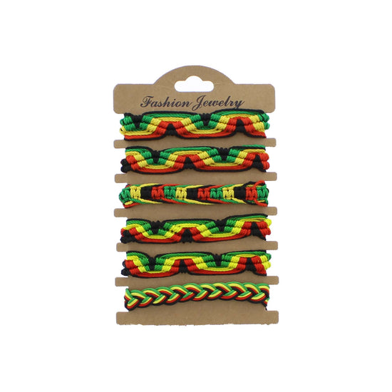 Assorted Rasta Braided Bracelets