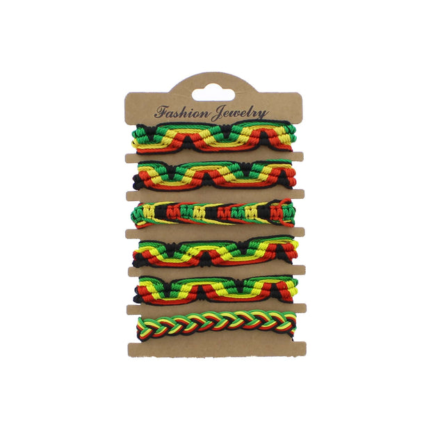 Assorted Rasta Braided Bracelets