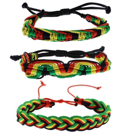 Assorted Rasta Braided Bracelets