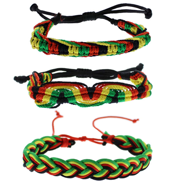 Assorted Rasta Braided Bracelets