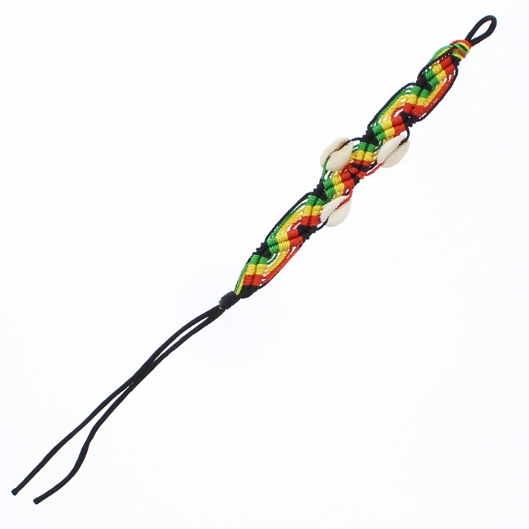 Rasta Braided Bracelet with Sea Shells