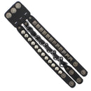 Chain & Pyramid Studded PU Bracelet