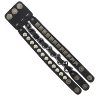 Chain & Pyramid Studded PU Bracelet