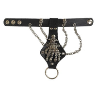 Large Skeleton Hand & Ring PU Bracelet