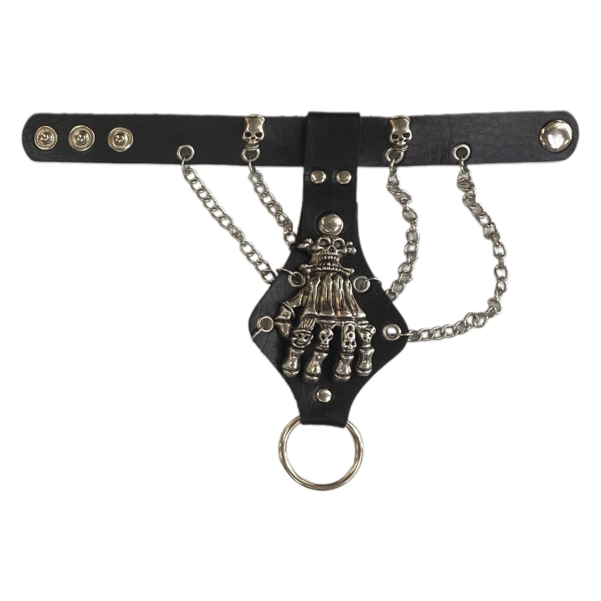 Large Skeleton Hand & Ring PU Bracelet