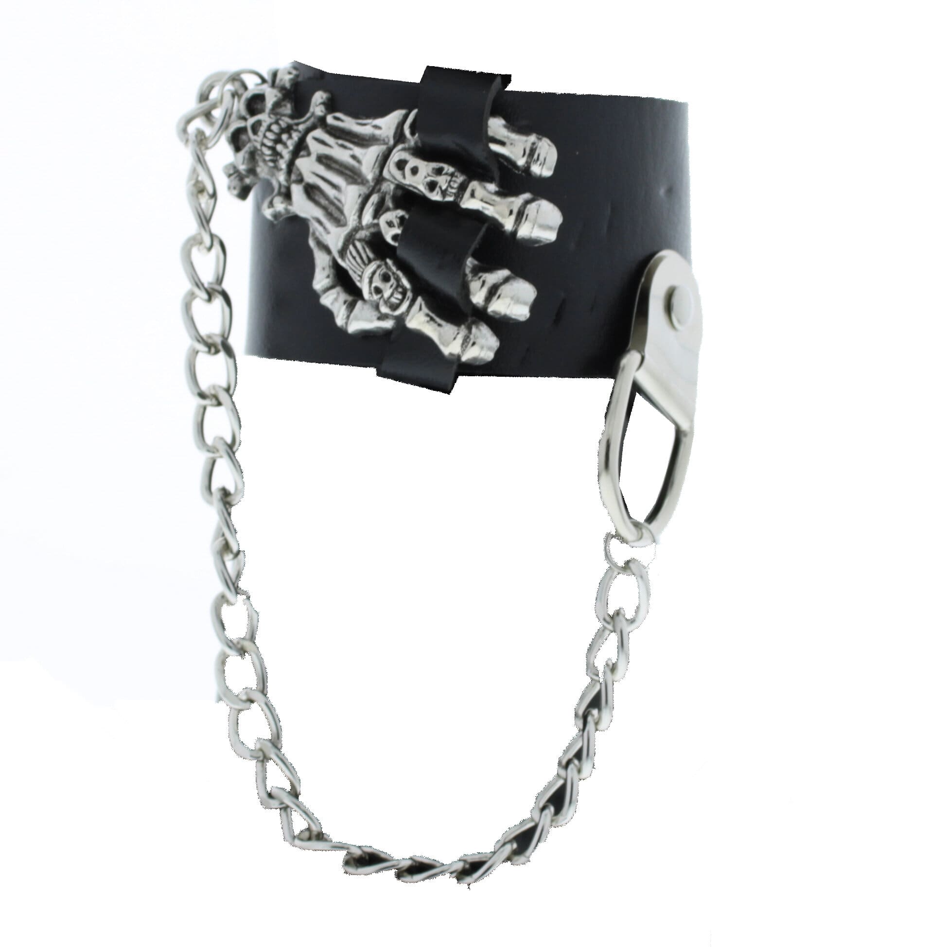Chained Skeleton Hand PU Bracelet