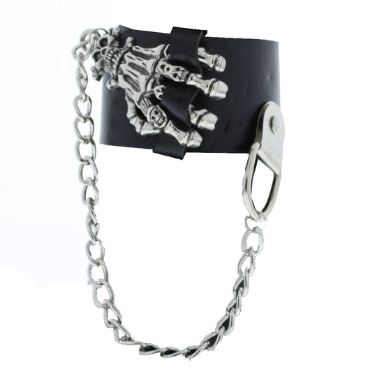 Chained Skeleton Hand PU Bracelet