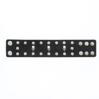 Black PU Bracelet with Skull Studs & Spikes