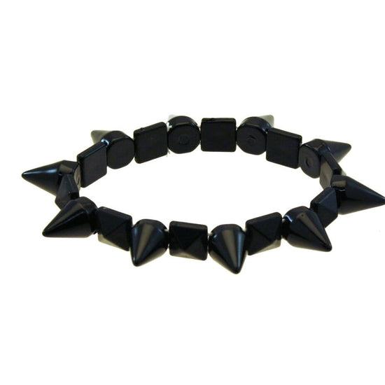 Black Plastic Spike Bracelet