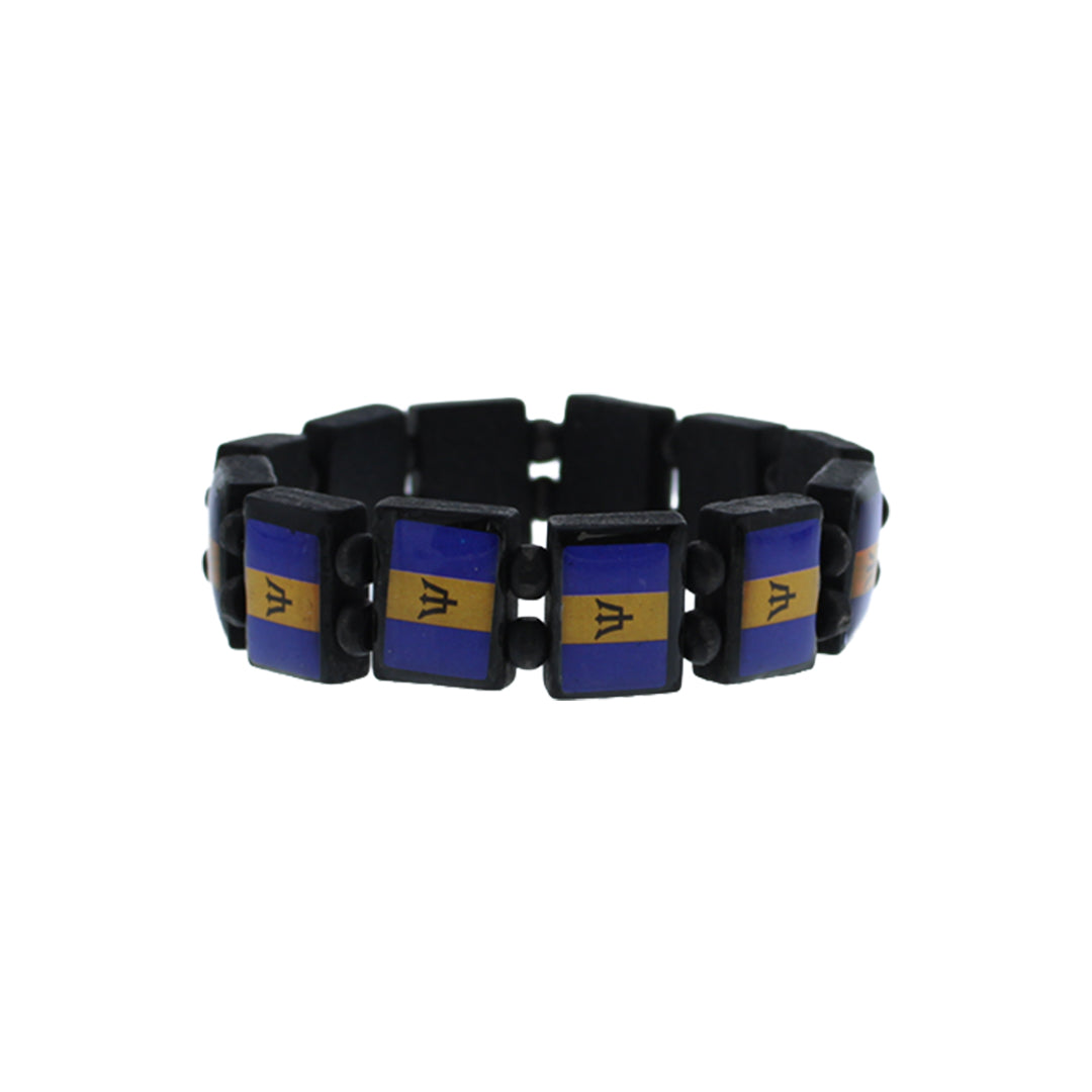 Barbados Flag Wooden Bracelet