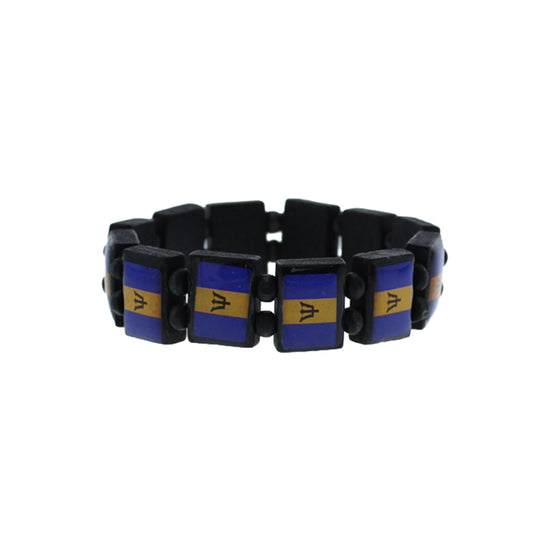 Barbados Flag Wooden Bracelet