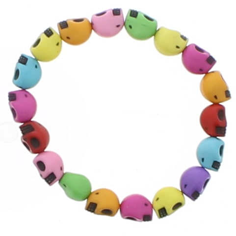 Bright Multicolour Crazy Skull Bracelet