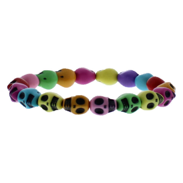 Bright Multicolour Crazy Skull Bracelet