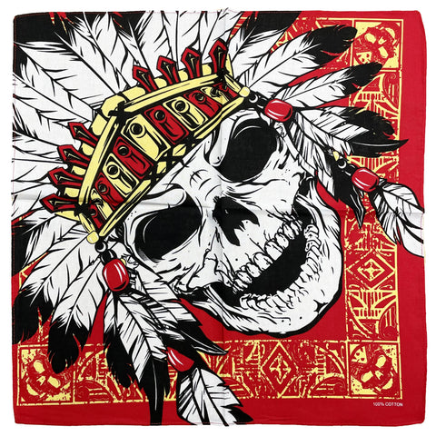 Red Indian Skull Bandana