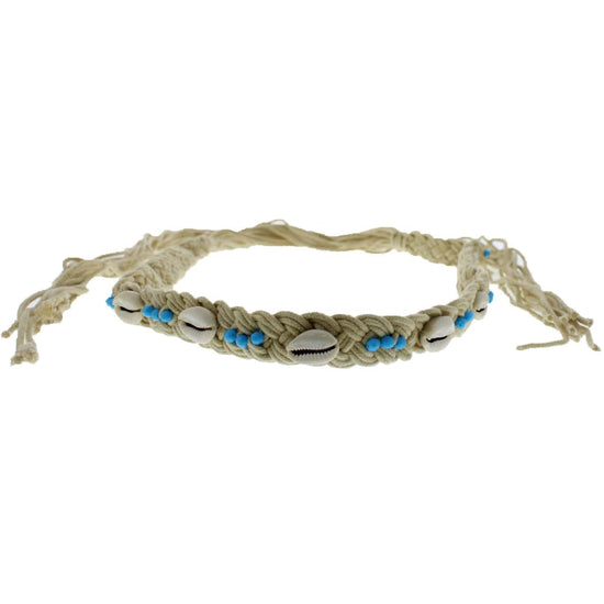 Seashell & Blue Beaded Belt