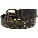 2-Row Eyelet Metallic PU Studded Belt