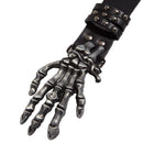 PU Studded Belt with Skelton Hand Buckle with Diamante Stone