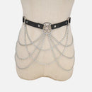 Pentagram Multi Chain PU Stud Belt